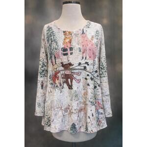 NEW INOAH women's holiday joy sweater in holiday joy